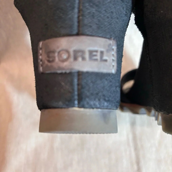 SOREL Sz 8.5 Joanie Wedges Peep Toe Ankle Strap  Zipper Velcro Closure Sandals - Picture 7 of 10